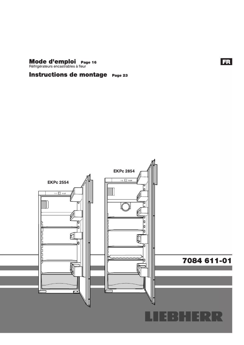 Page n°1 - Manuel utilisateur Liebherr EKPc 2854 Premium