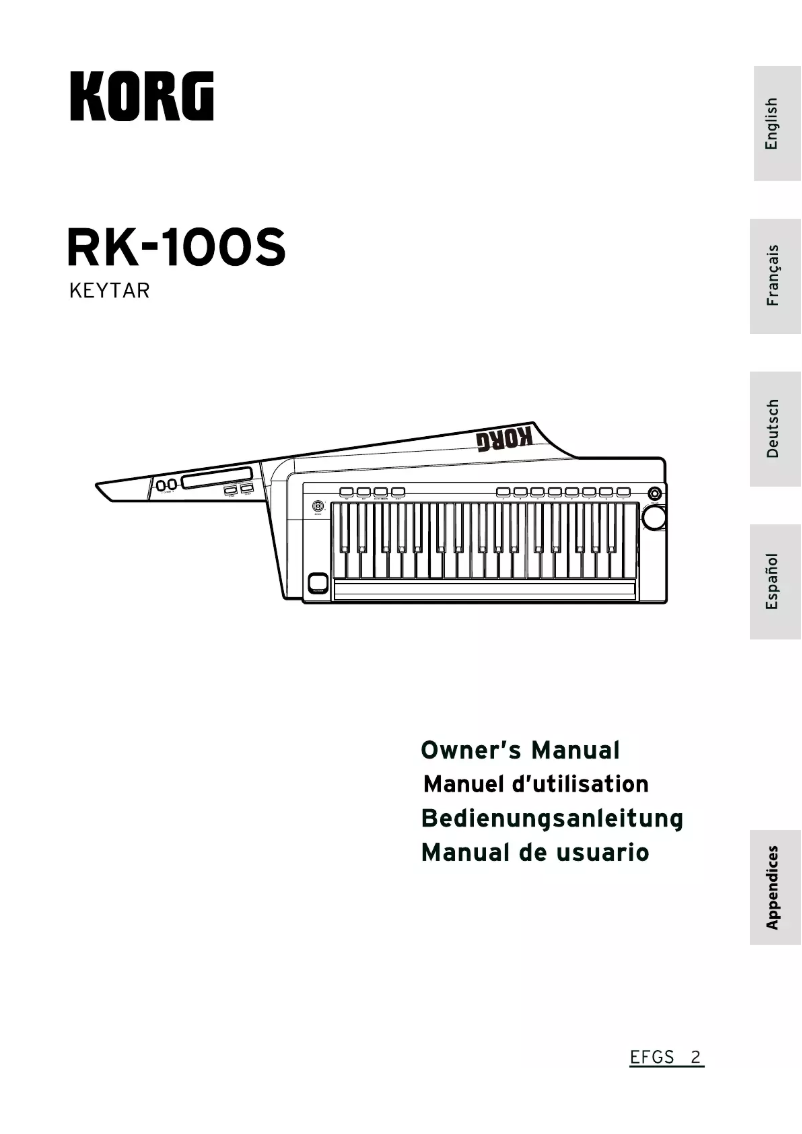Page 1 de la notice Manuel utilisateur Korg RK-100S