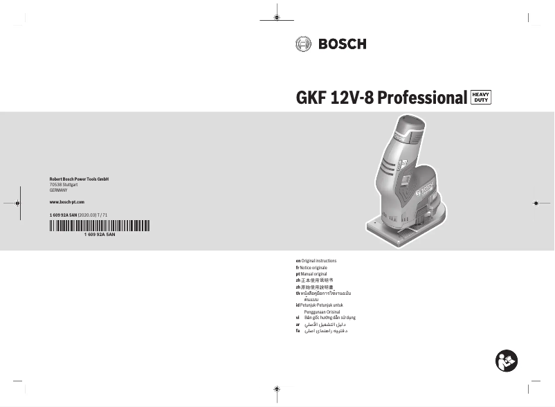 Página 1 del manual Manual de usuario Bosch GKF 12V-8 Professional