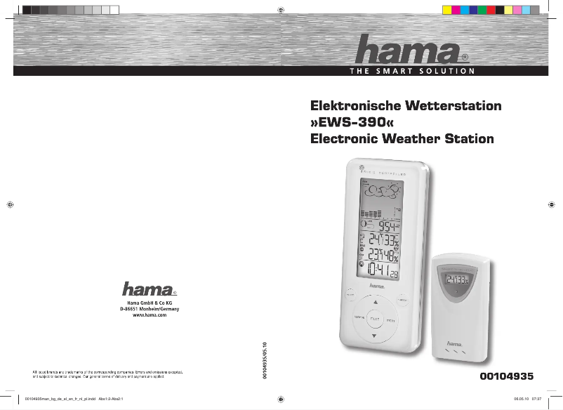 Page 1 de la notice Manuel utilisateur Hama EWS-390
