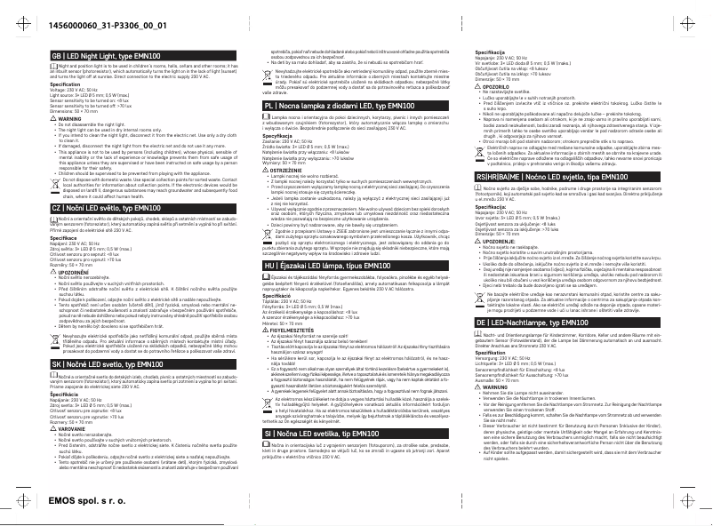 Page 1 de la notice Manuel utilisateur Emos P3306