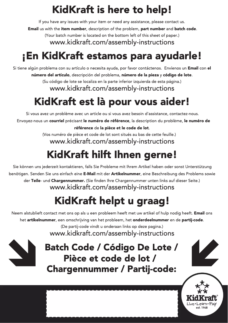 Page n°1 - Manuel utilisateur KidKraft 76031C