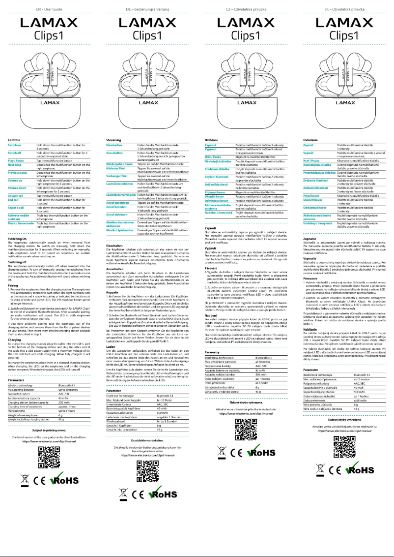 Page n°1 - Manuel utilisateur Lamax Clips1