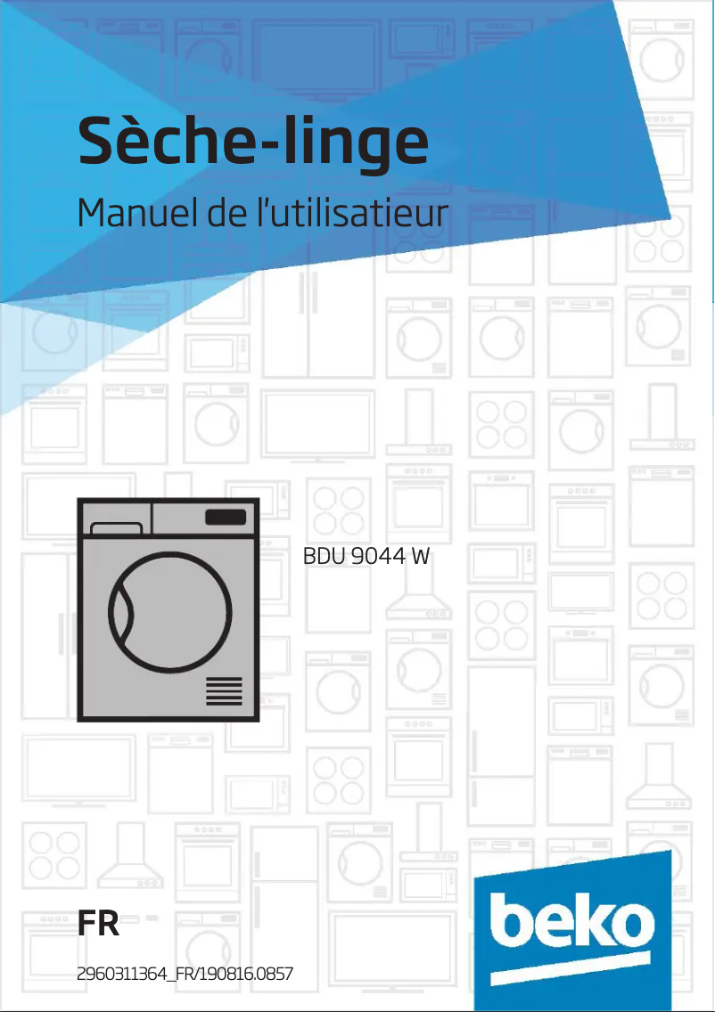 Page 1 de la notice Manuel utilisateur Beko BDU 9044 W