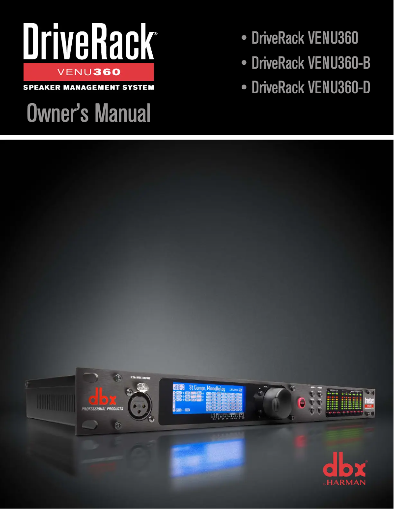 Image de la première page du manuel de l'appareil DriveRack VENU360-B