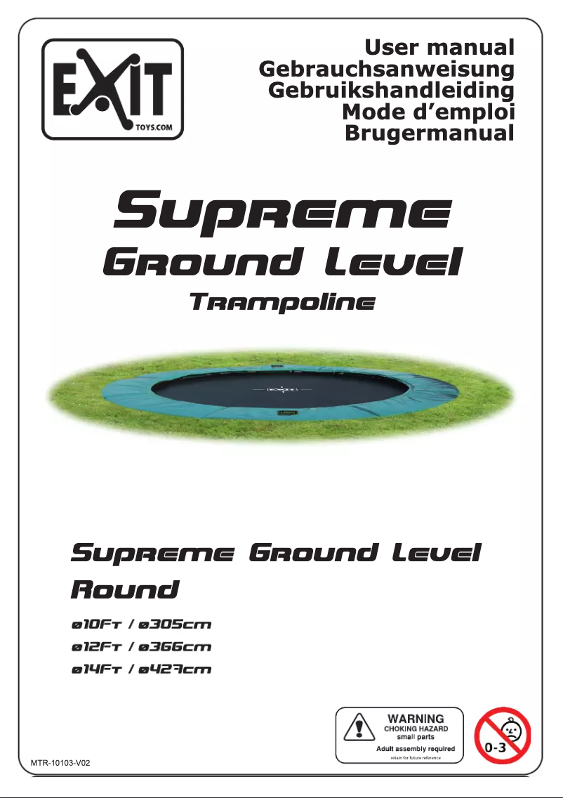 Page n°1 - Manuel utilisateur EXIT Supreme Gound Level 305cm