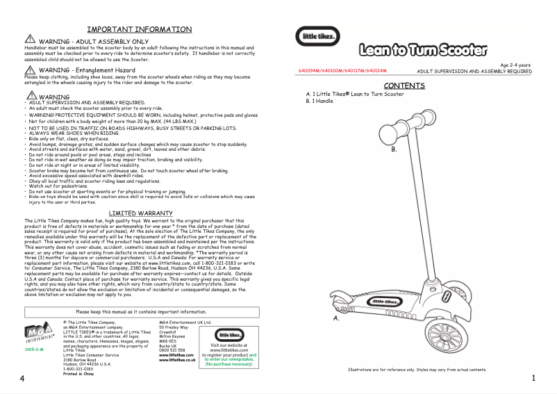 Page 1 de la notice Manuel utilisateur Little Tikes Lean to Turn