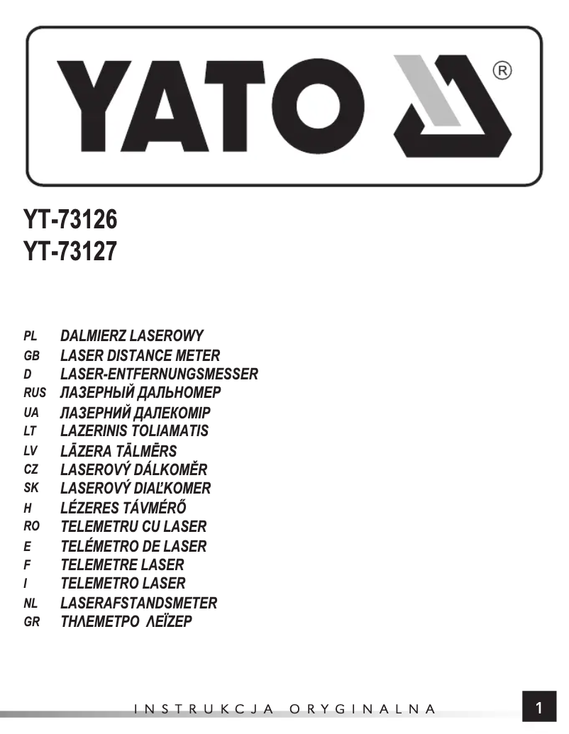 Image de la première page du manuel de l'appareil YT-73126