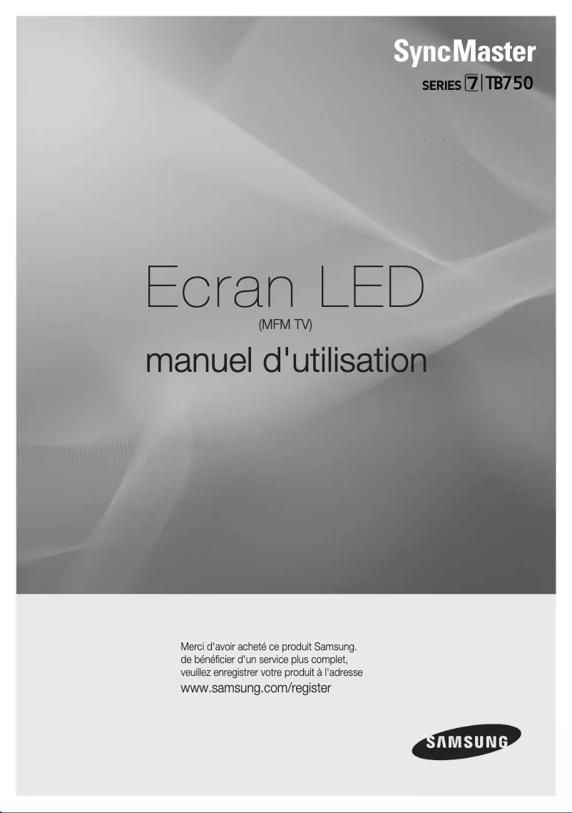 Page 1 de la notice Manuel utilisateur Samsung SyncMaster T27B750EW