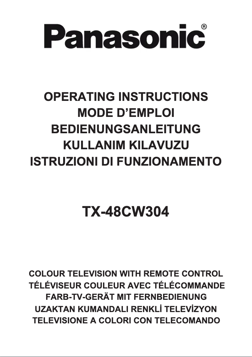 Image de la première page du manuel de l'appareil Viera TX-48CW304