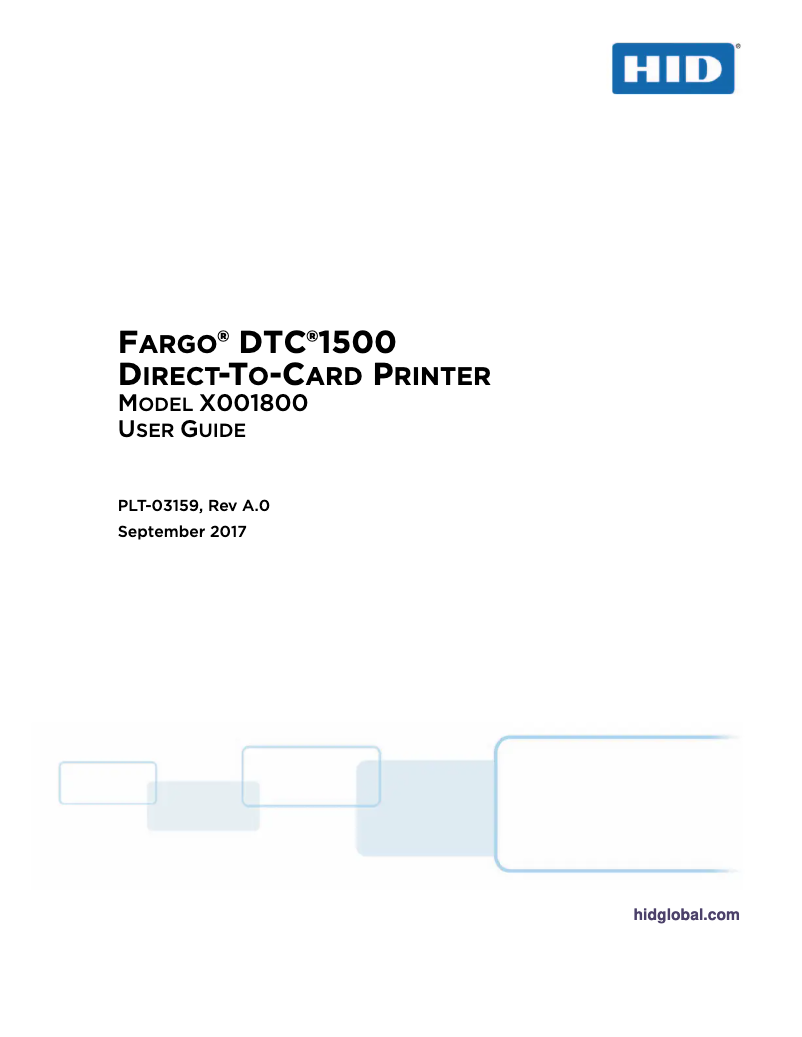 Page 1 de la notice Manuel utilisateur Fargo DTC1500