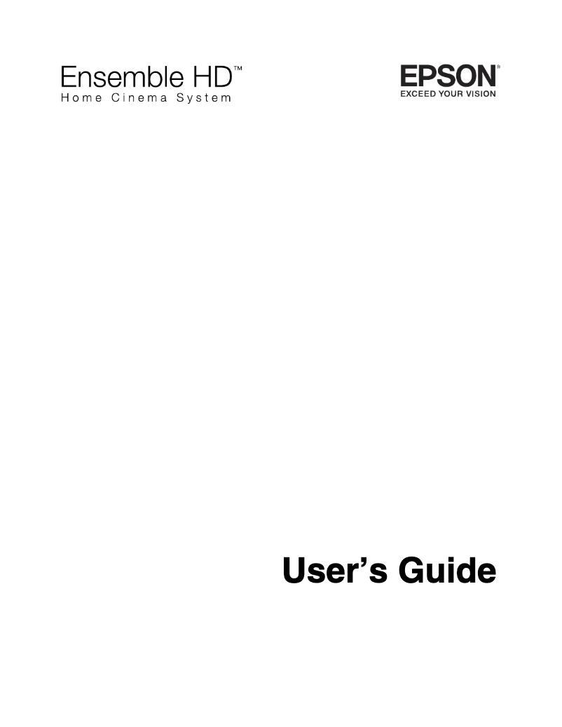 Page 1 de la notice Manuel utilisateur Epson Ensemble HD 8500