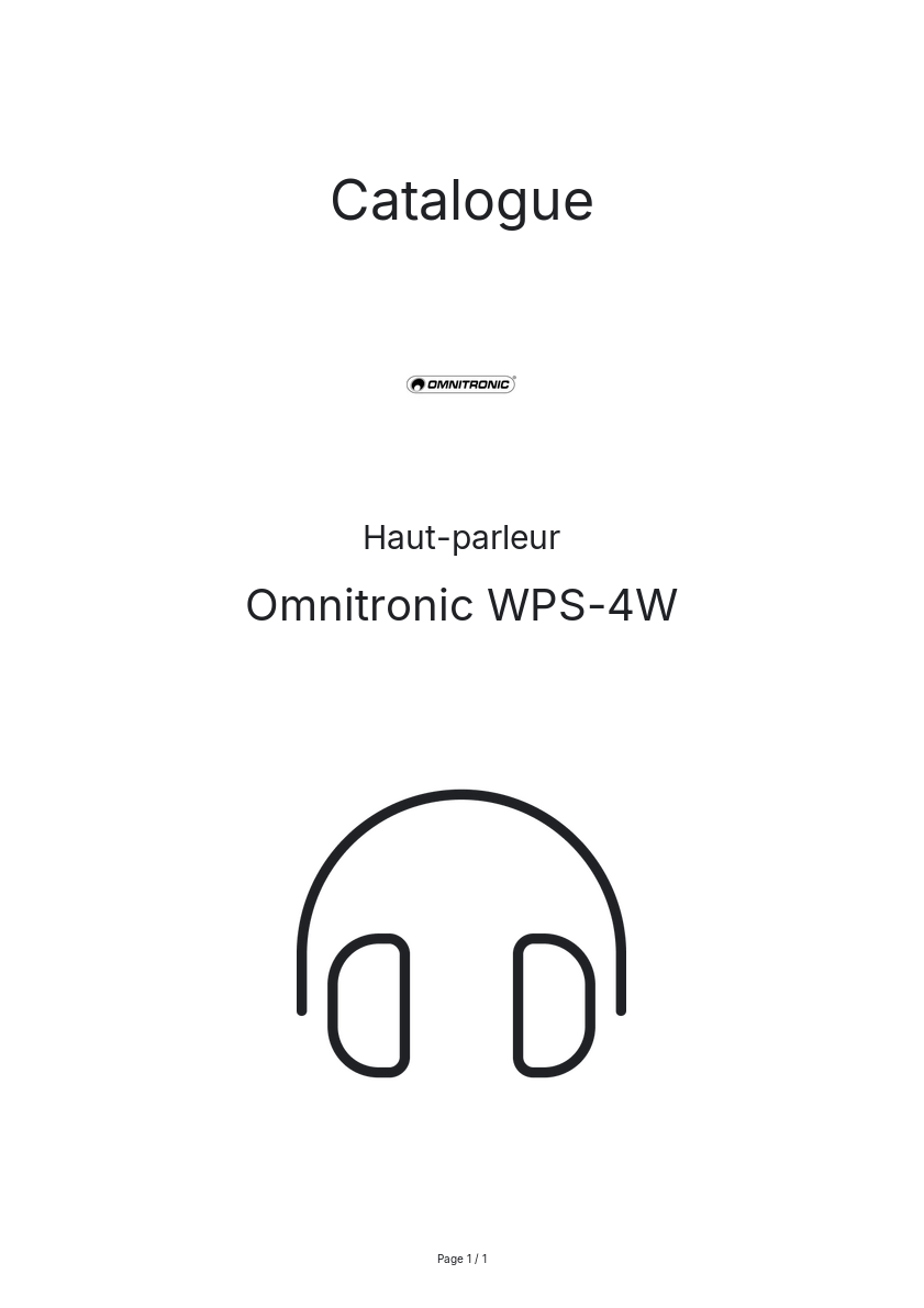Page n°1 - Catalogue Omnitronic WPS-4W