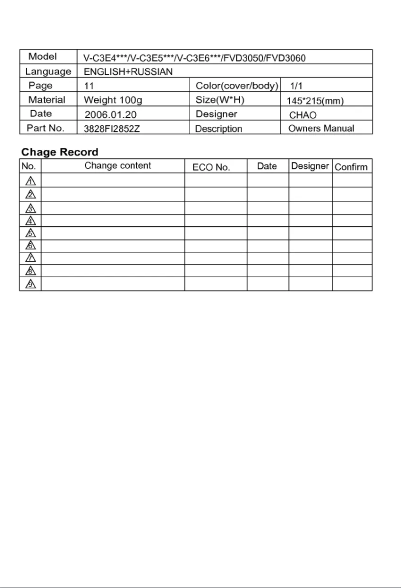 Page n°1 - Manuel utilisateur LG FVD3060