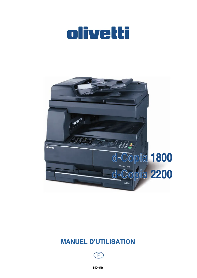 Page 1 de la notice Manuel utilisateur Olivetti D-COPIA 1800