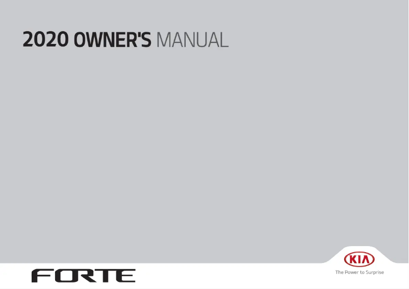 Page 1 de la notice Manuel utilisateur Kia Forte (2020)