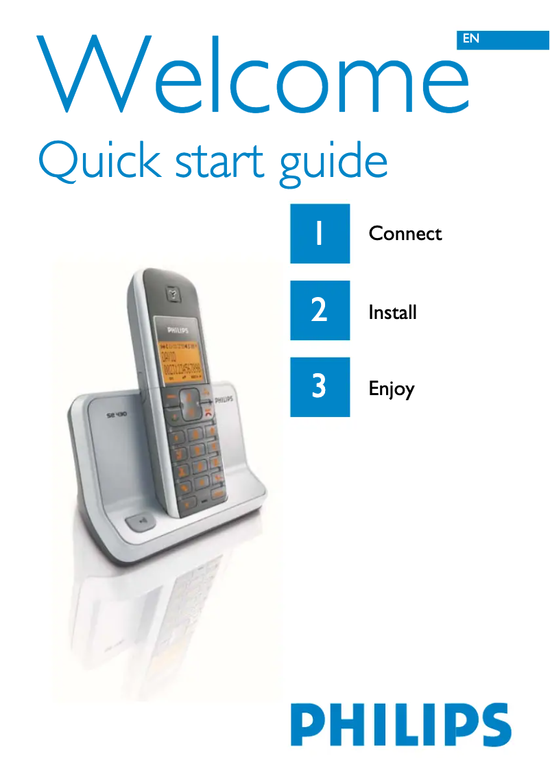 Page 1 de la notice Guide de démarrage rapide Philips SE4301S