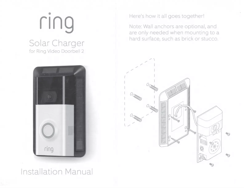 Page 1 de la notice Manuel utilisateur Ring Solar Charger