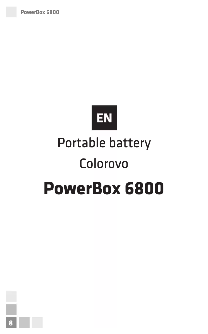 Page n°1 - Manuel utilisateur Colorovo Power box 6800