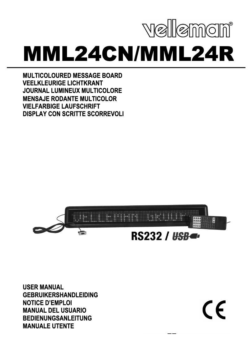 Page 1 de la notice Manuel utilisateur Velleman MML24R