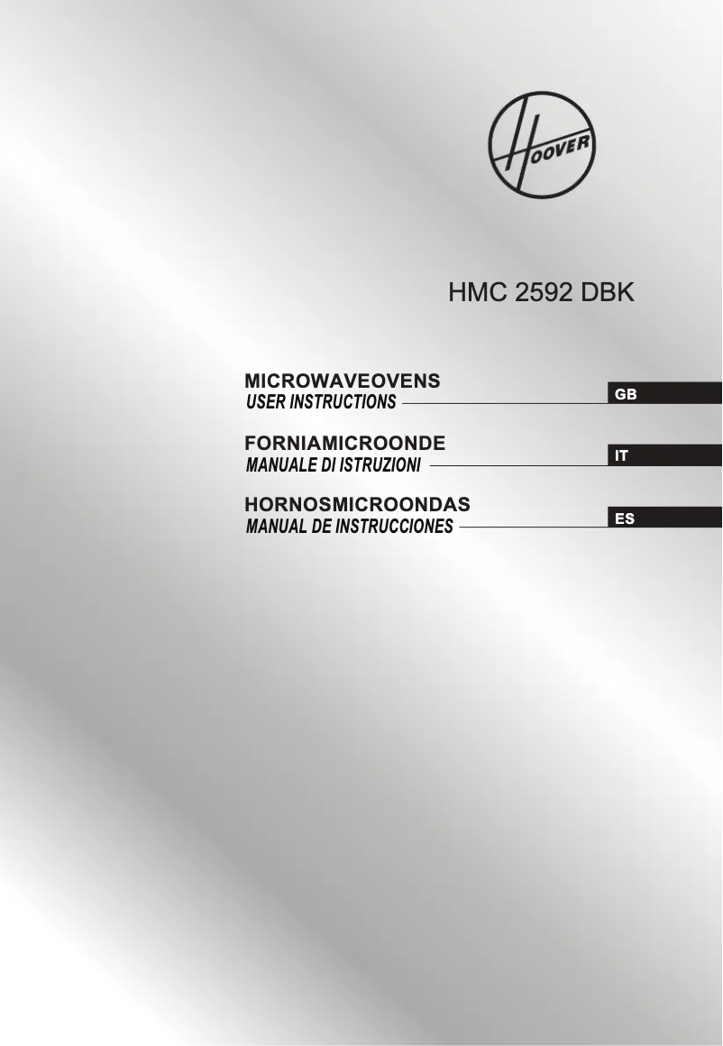 Page n°1 - Manuel utilisateur Hoover HMC 2592 DBK