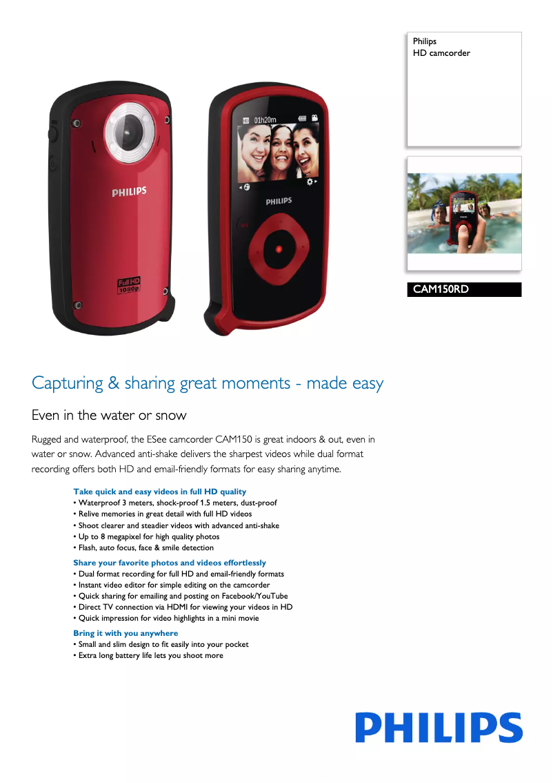 Page n°1 - Brochure Philips CAM150