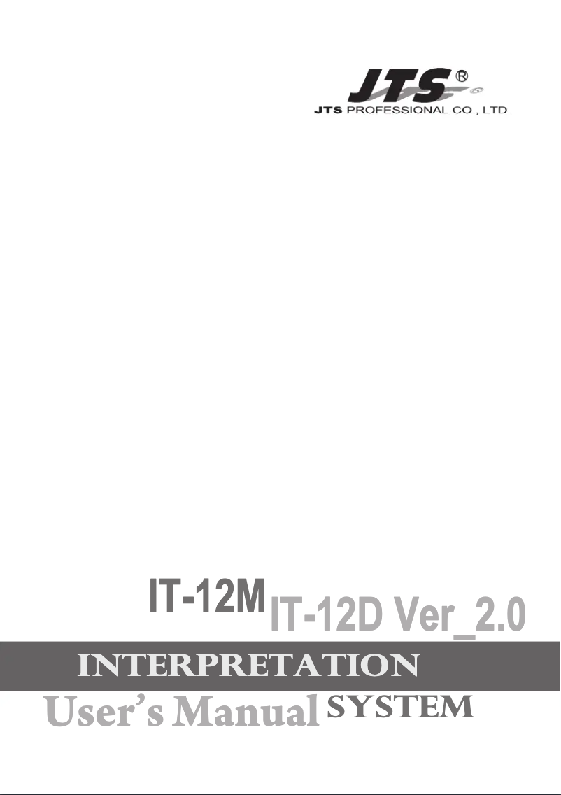 Page n°1 - Manuel utilisateur Monacor IT-12D