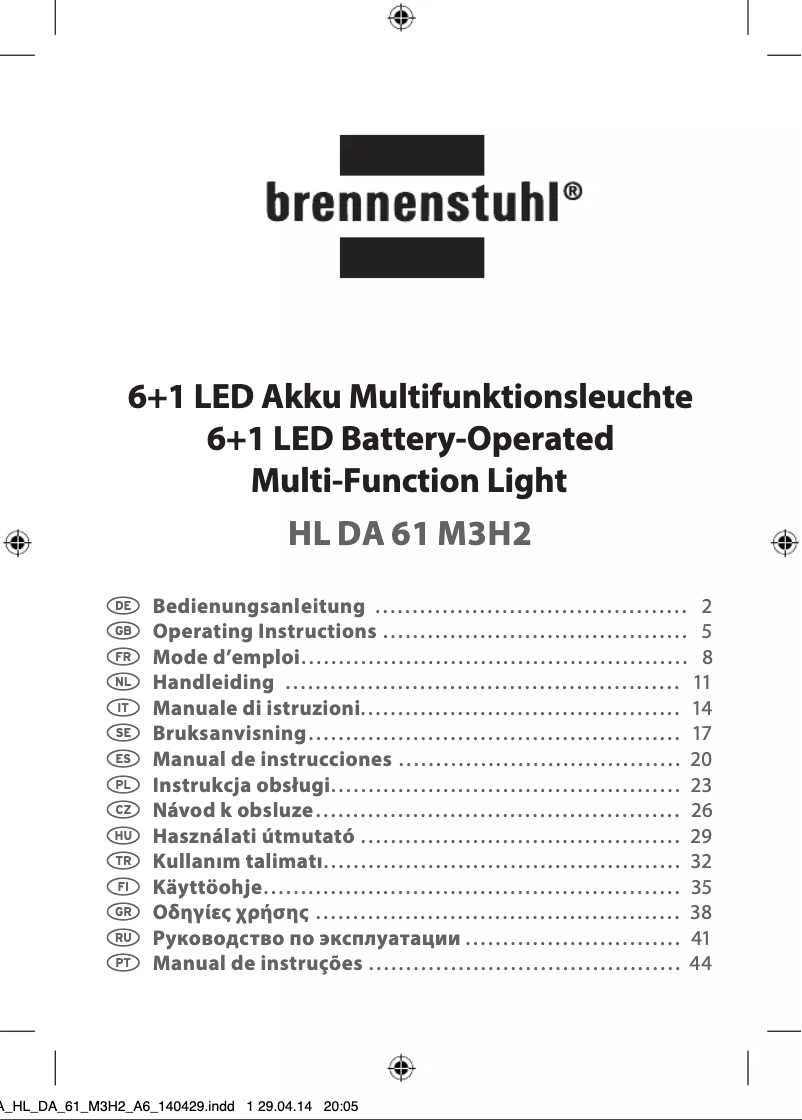 Page 1 de la notice Manuel utilisateur Brennenstuhl 1175450