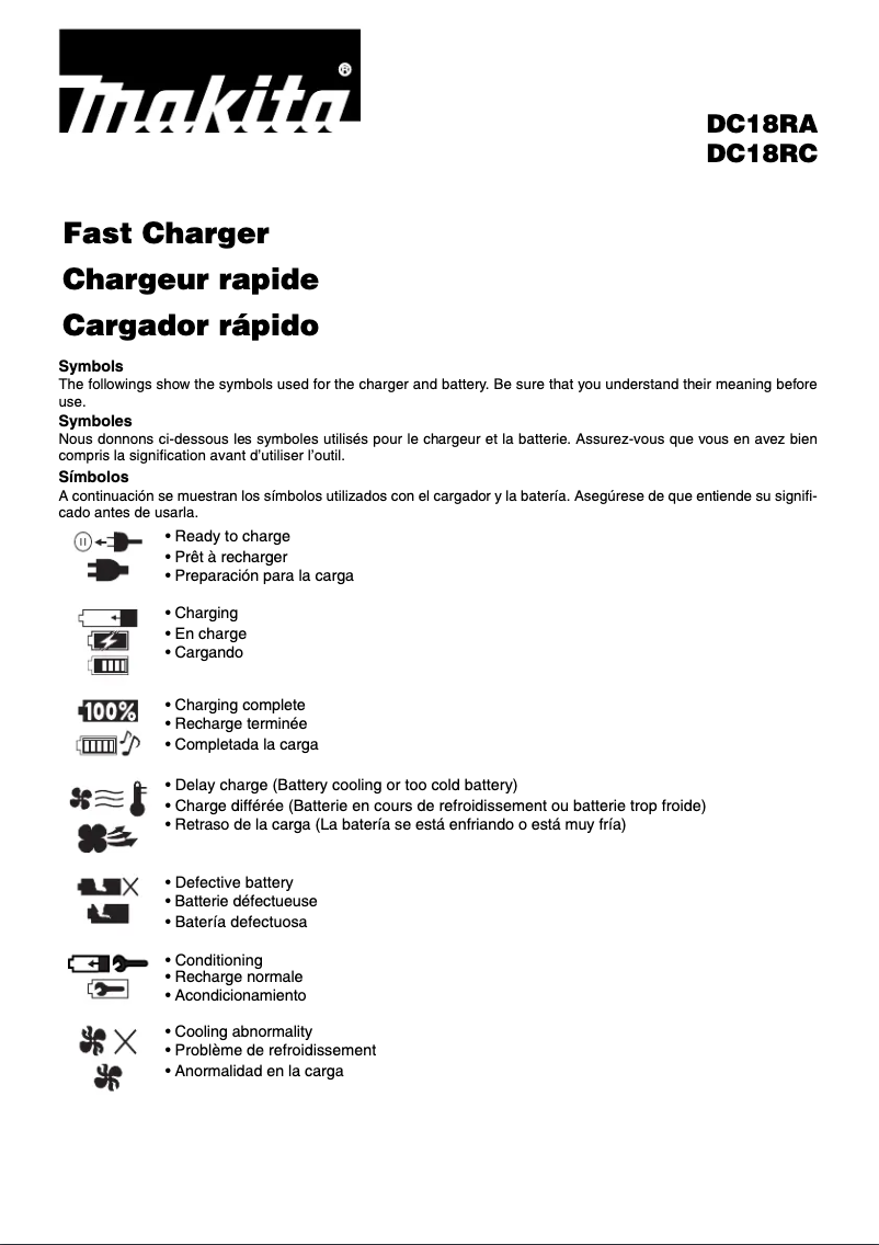 Page 1 de la notice Manuel utilisateur Makita CX205RB