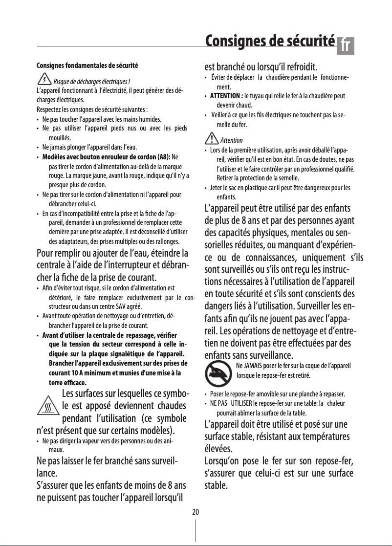 Page n°1 - Manuel utilisateur DeLonghi Stirella VVX2360