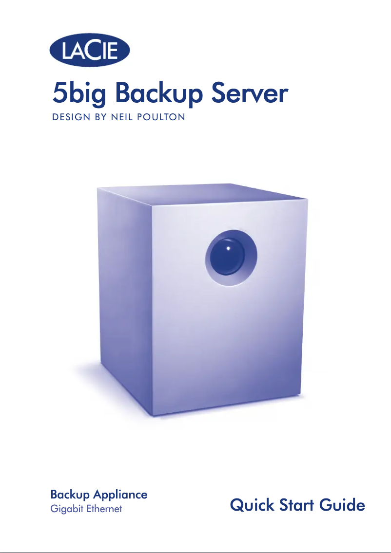 Image de la première page du manuel de l'appareil 5big Backup Server