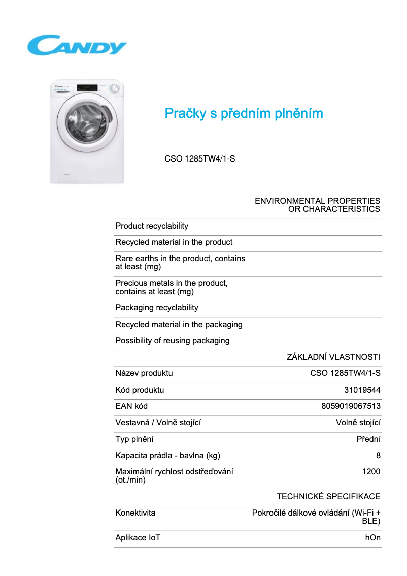 Image de la première page du manuel de l'appareil CSO 1285TW4/1-S