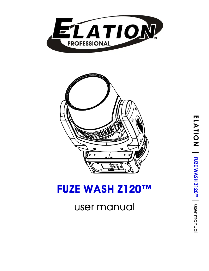 Page 1 de la notice Manuel utilisateur Elation Fuze Wash Z120