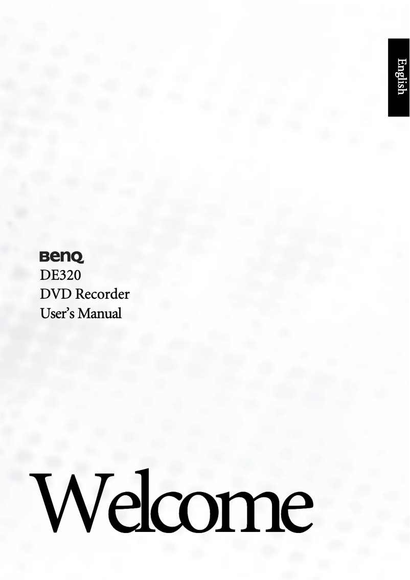 Page 1 de la notice Manuel utilisateur BenQ DE320