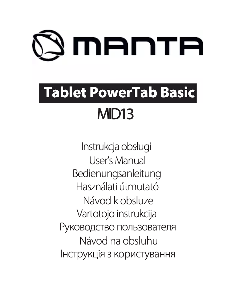Page n°1 - Manuel utilisateur Manta PowerTab MID13