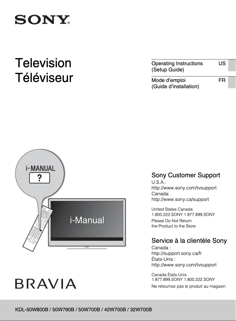 Page n°1 - Manuel utilisateur Sony Bravia KDL-42W700B