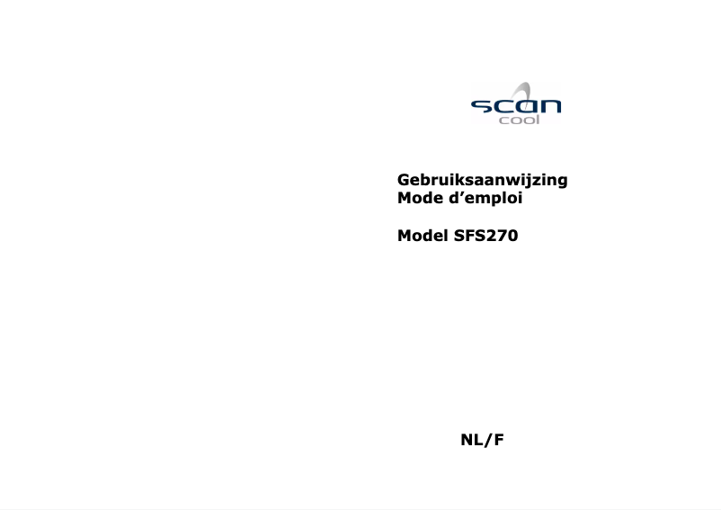Page n°1 - Manuel utilisateur Scancool SFS270