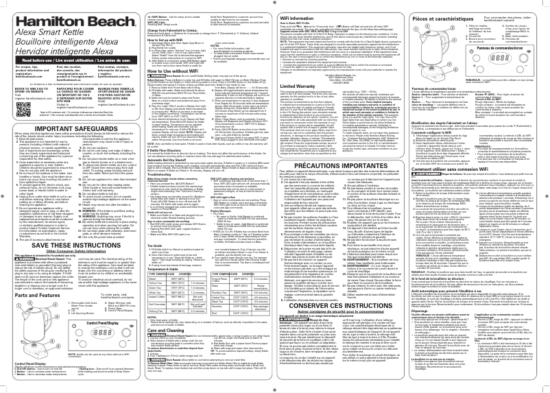 Page n°1 - Manuel utilisateur Hamilton Beach 41036