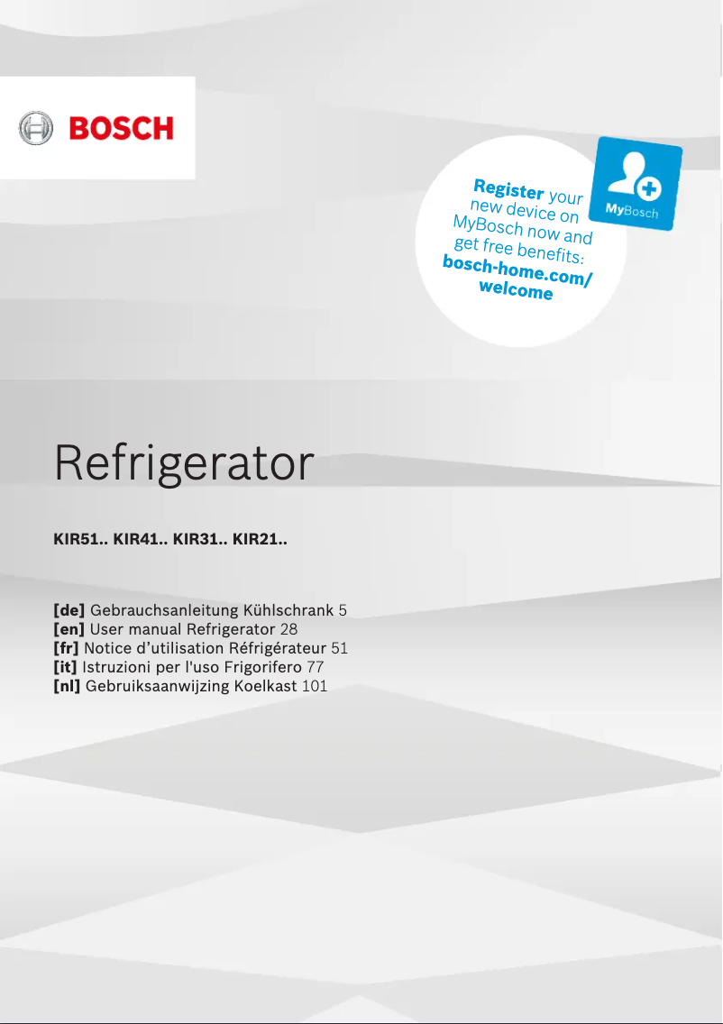 Page 1 of the manual User Manual Bosch KIR31SDF0