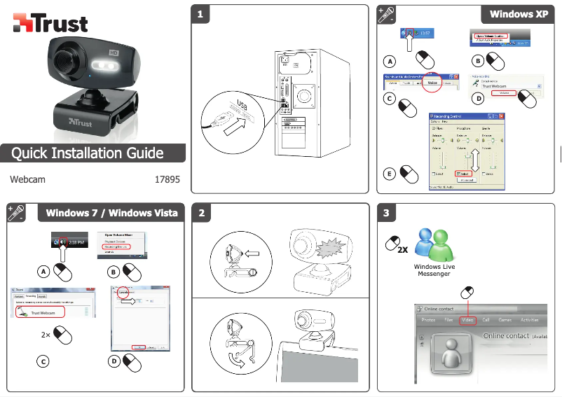 Page n°1 - Manuel utilisateur Trust 17895 eLight HD 720p