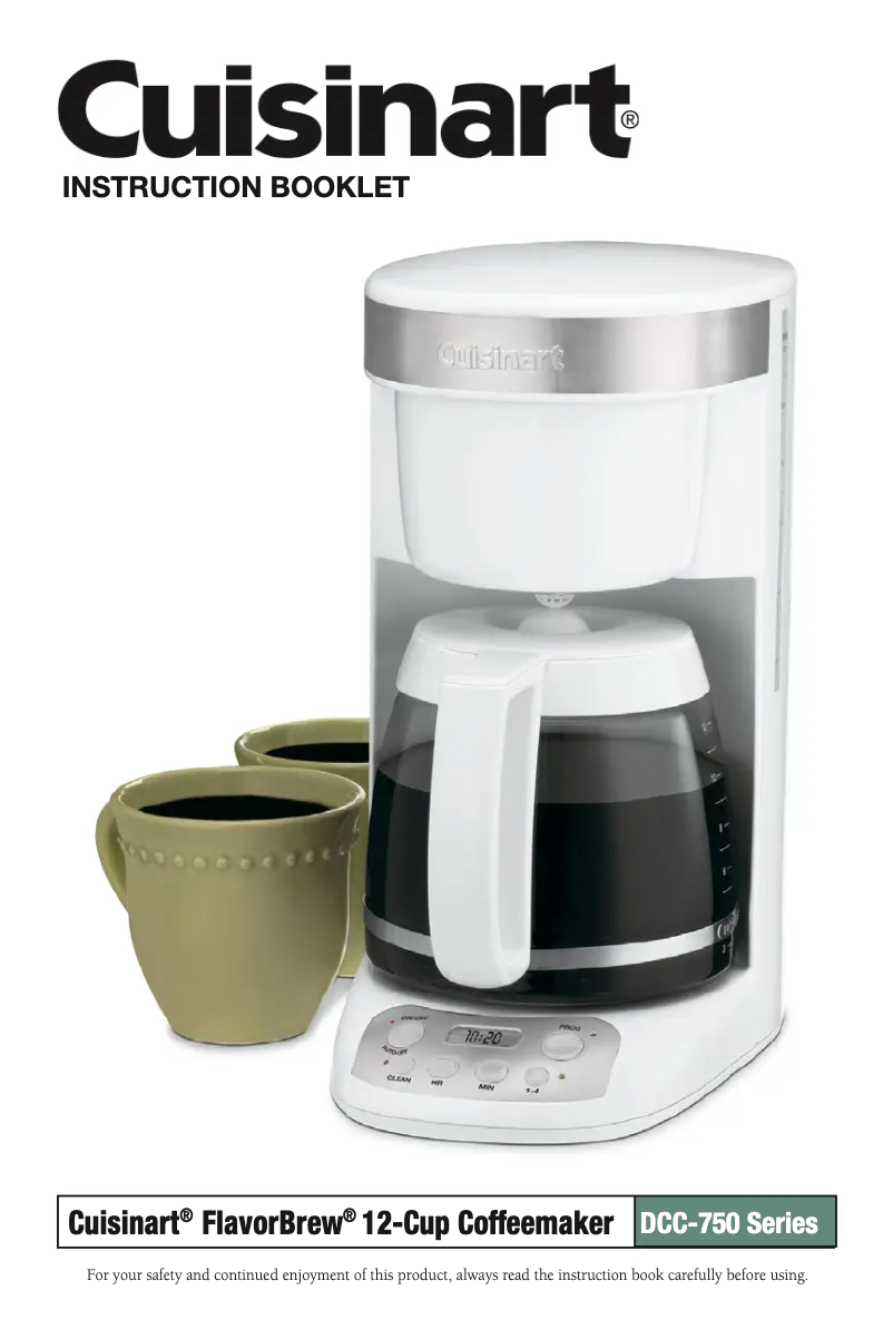 Page n°1 - Manuel utilisateur Cuisinart FlavorBrew DCC-750