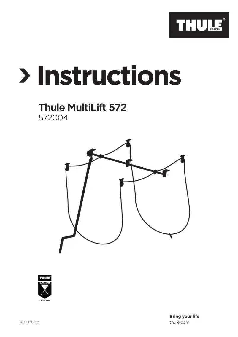 Page 1 de la notice Manuel utilisateur Thule MultiLift 572