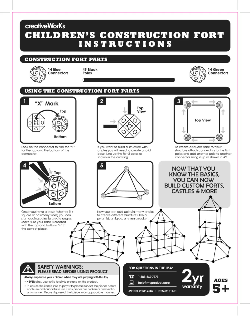 Page 1 de la notice Manuel utilisateur creativeWorKs Construction Fort