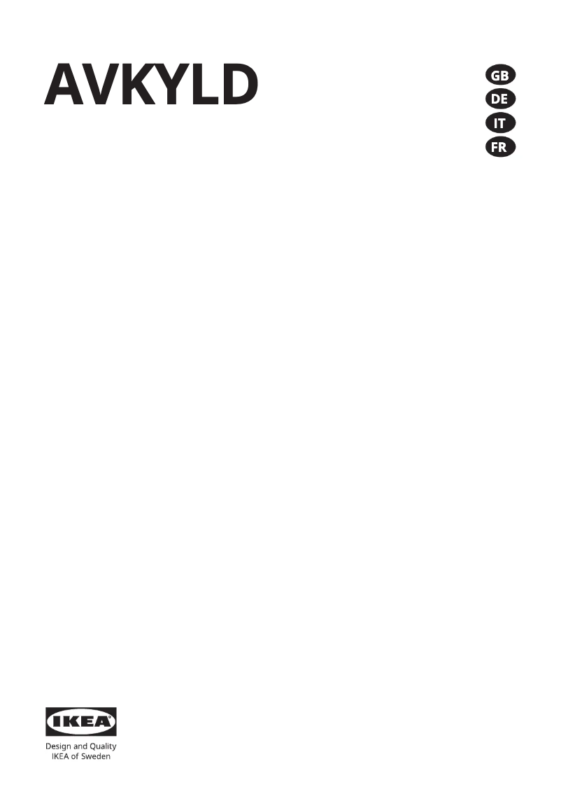 Page 1 de la notice Manuel utilisateur Ikea AVKYLD 704.998.35