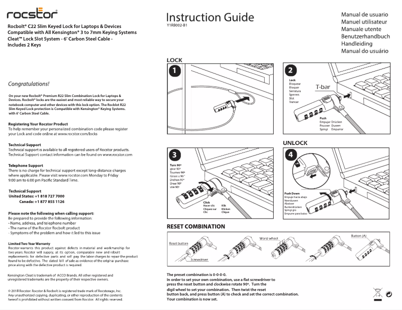 Page n°1 - Manuel utilisateur Rocstor Rocbolt R22