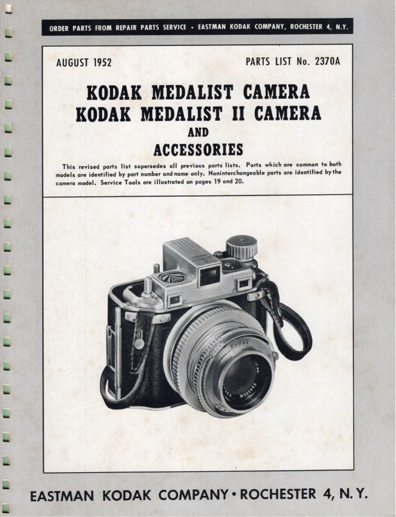 Page n°1 - Instructions / montage Kodak Medalist