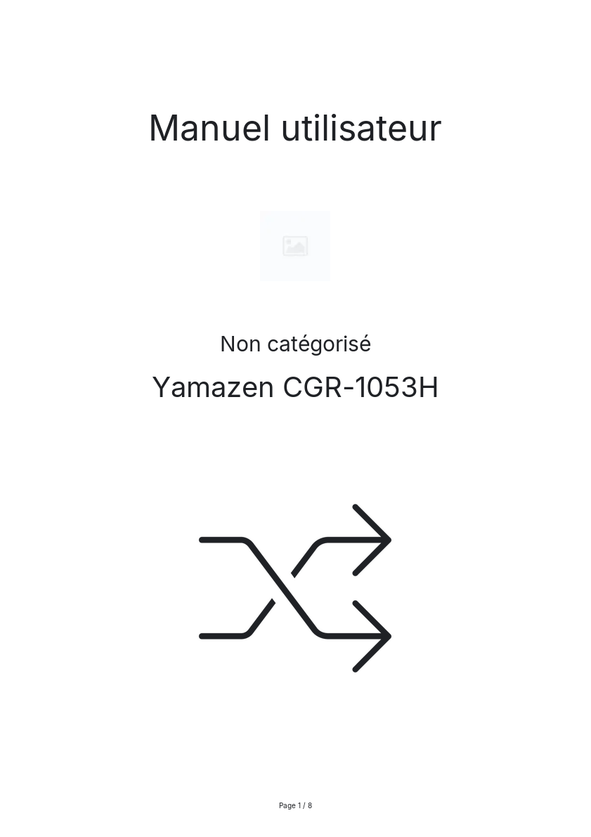 Page n°1 - Manuel utilisateur Yamazen CGR-1053H