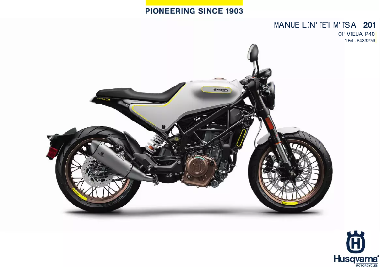Page 1 de la notice Manuel utilisateur Husqvarna Vitpilen 401 (2019)
