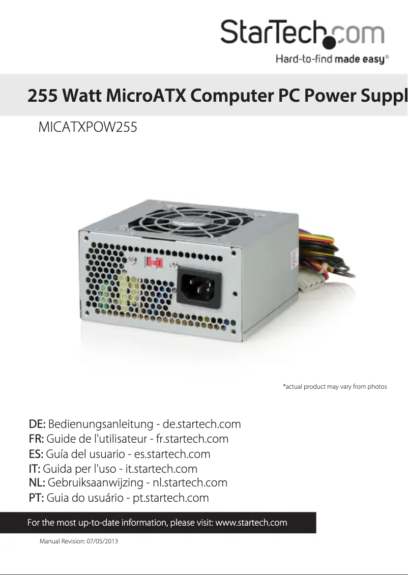 Page 1 de la notice Manuel utilisateur StarTech.com MICATXPOW255
