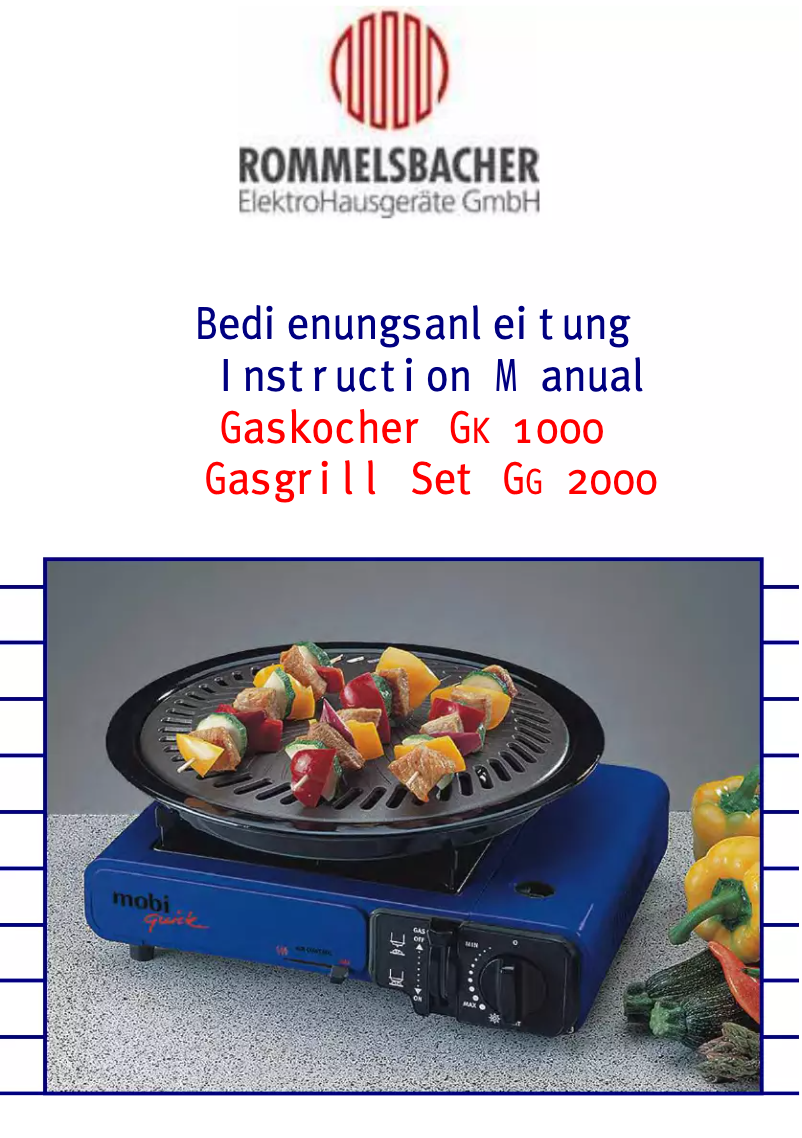 Imagen de la primera página del manual del dispositivo GK 1000